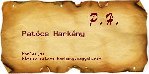 Patócs Harkány névjegykártya