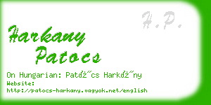 harkany patocs business card